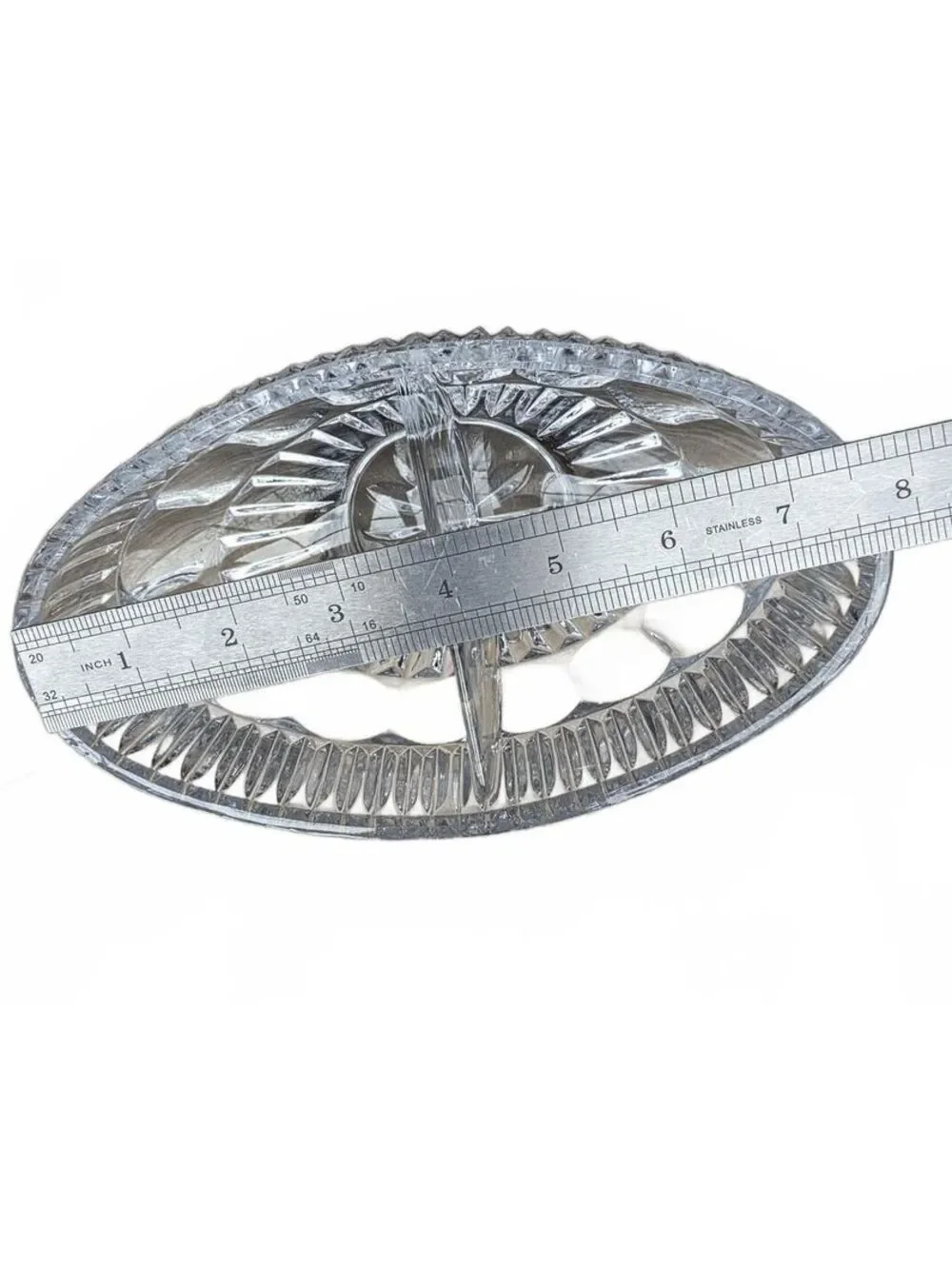 William Adams Towle Crystal Divided Relish Dish Silverplate